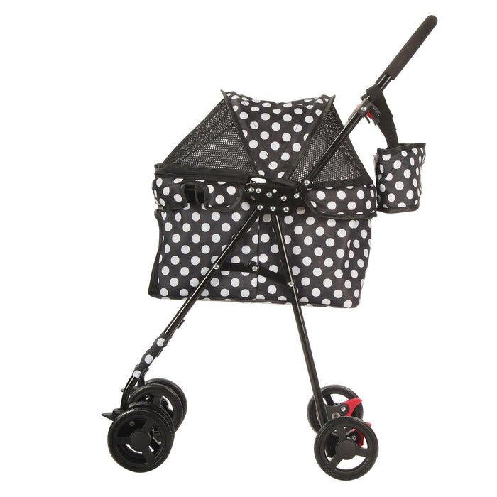 Folding Dog Stroller Travel Cage Stroller for Pet Cat Kitten Puppy Carriages