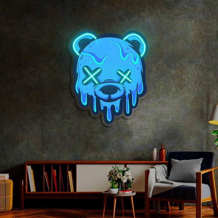 Neon Sign Bear Uv Print Neon , Custom logo sign, Bear wall art, Neon Sign Custom, Coffee Shop Decor, Business logo sign led light