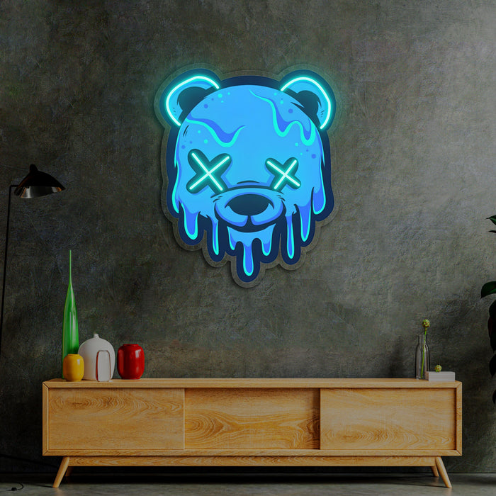 Neon Sign Bear Uv Print Neon , Custom logo sign, Bear wall art, Neon Sign Custom, Coffee Shop Decor, Business logo sign led light