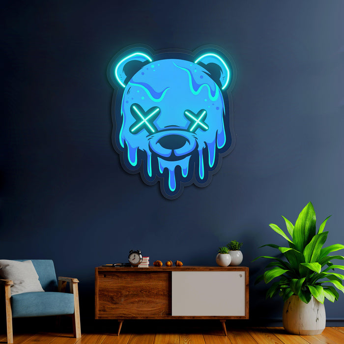 Neon Sign Bear Uv Print Neon , Custom logo sign, Bear wall art, Neon Sign Custom, Coffee Shop Decor, Business logo sign led light