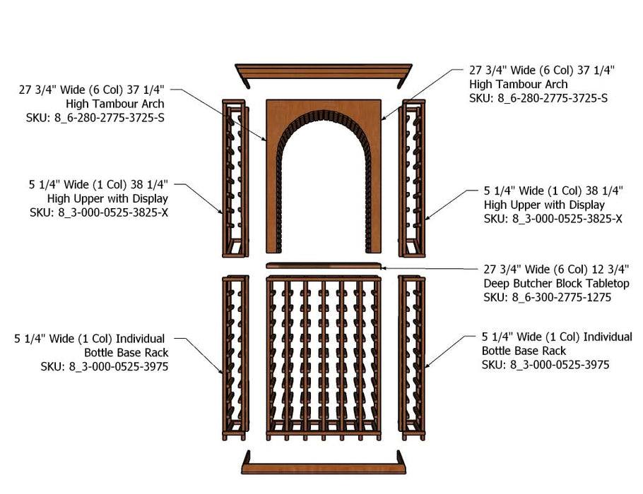 3 Foot Wine Cellar Storage System | 100 Bottle Capacity