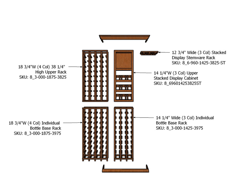 3 Foot Wine Cellar - 131 Bottle Capacity