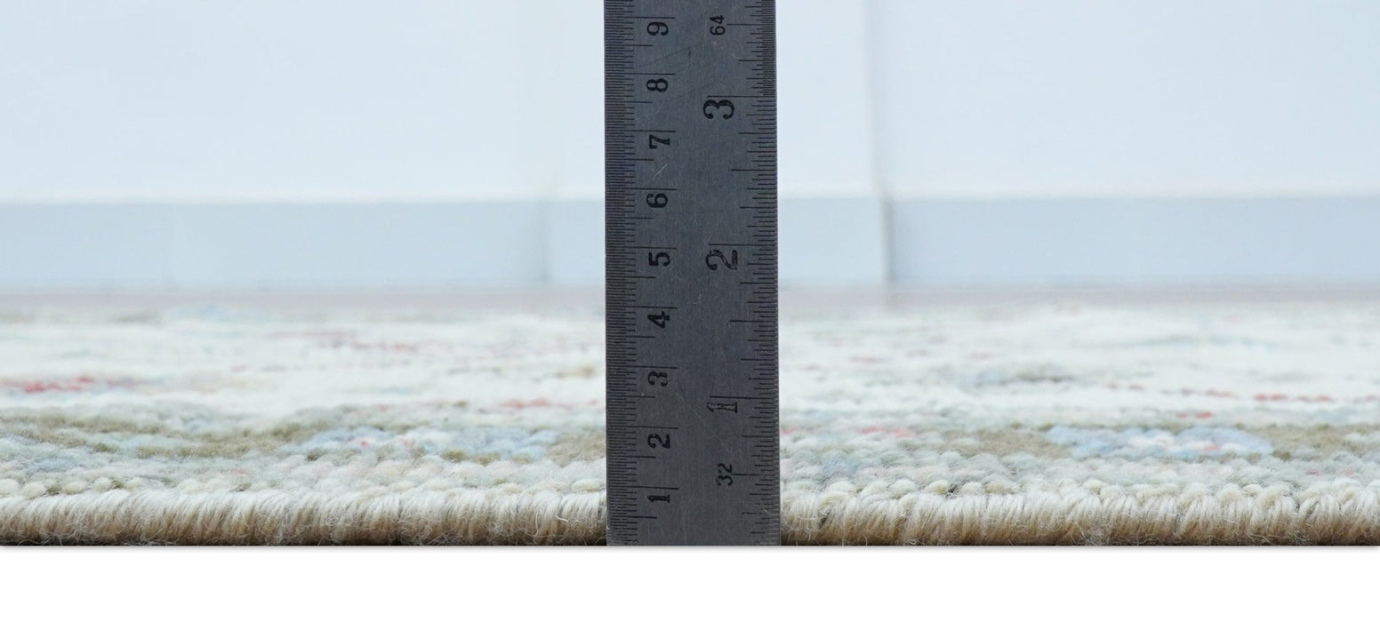 3x5 Hand knotted Beige And Blue Traditional Design Wool Area Rug