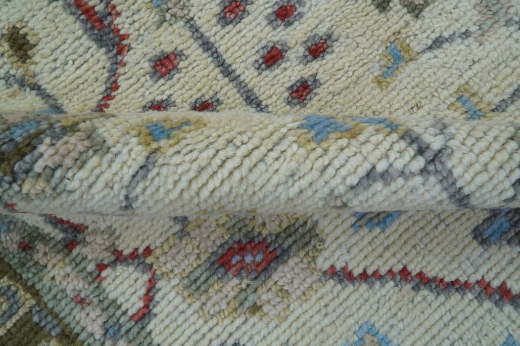 3x5 Hand knotted Beige And Blue Traditional Design Wool Area Rug