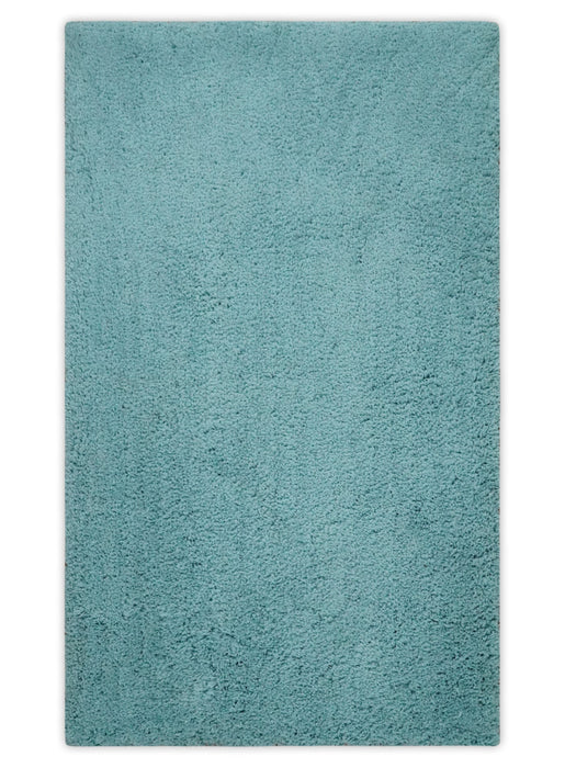 Solid Plush and Soft 3x5, 4x6 and 5x7 Hand Woven Shag Teal Area Rug