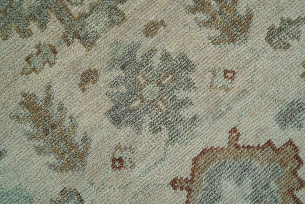 Custom Made Traditional Turkish Beige Hand knotted Wool Area Rug
