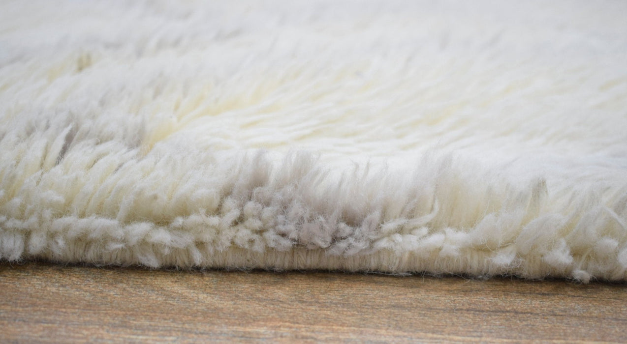 Handmade 4x6 Ivory Moroccan Design Wool Area Rug