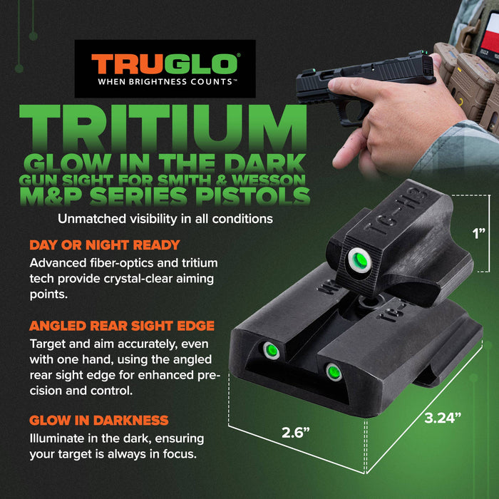 TruGlo Tritium Glow in the Dark Gun Sight for Smith & Wesson M&P Series Pistols