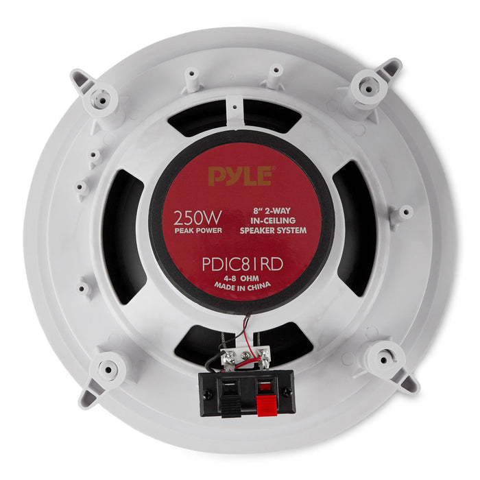 Pyle Home PDIC Series 8" 250W Round Flush Mount Wall Ceiling Speakers (4 Pack)