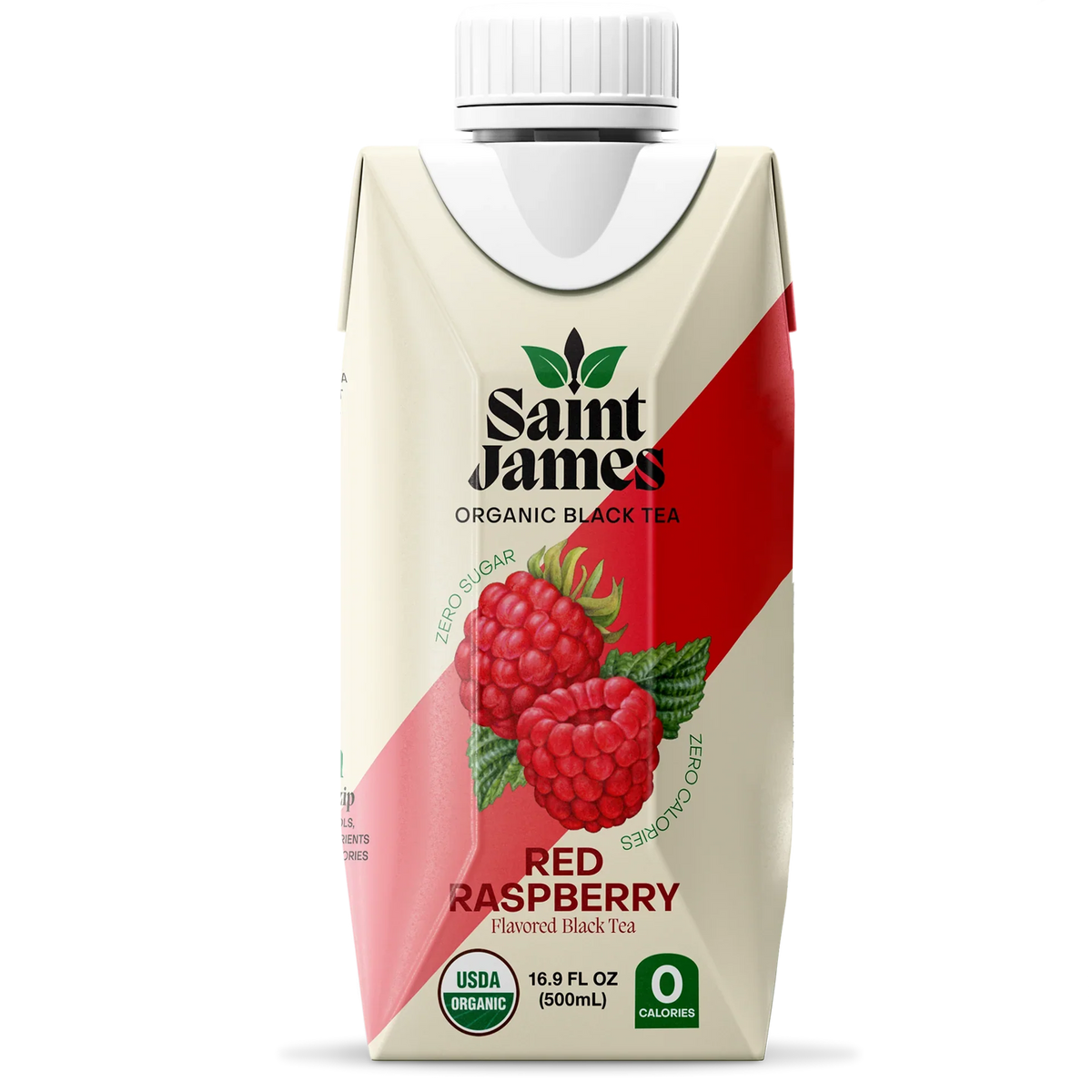 Saint James Red Raspberry Saint James Organic Black Tea, Red Raspberry, 16.9 fl oz (12 Pack) - U ...