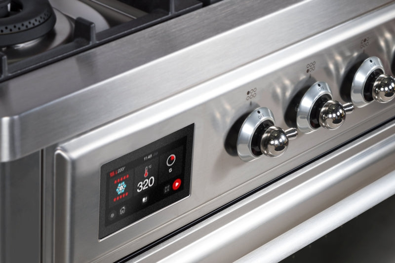 ILVE Majestic II 36" Dual Fuel Natural Gas Range in Stainless Steel with Chrome Trim, UM09FDNS3SSC