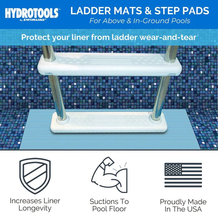 Hydrotools by Swimline Protective Ribbed Ladder Mat/In-Pool Step Pad, 36" x 36"