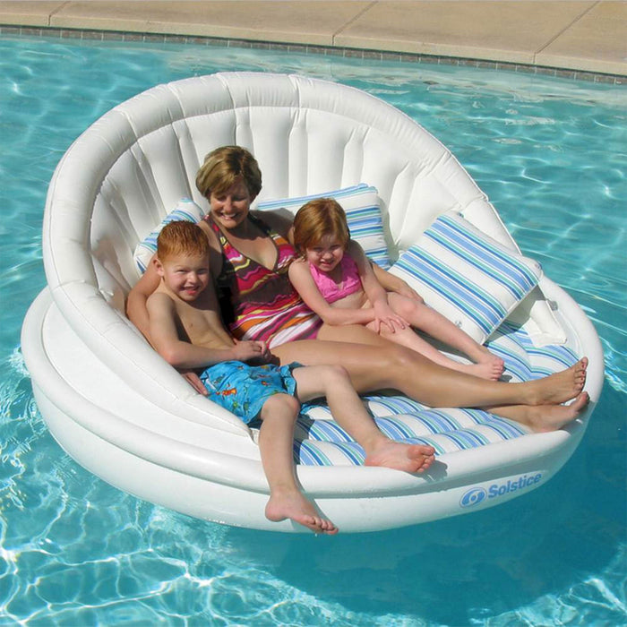 Swimline Solstice Aqua Sofa Inflatable Pool Lounger Float with Instaflate System