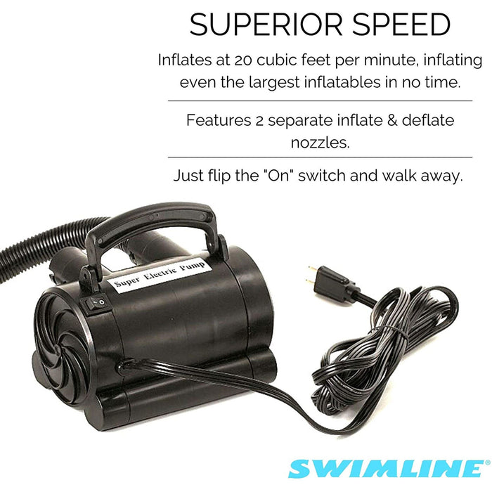 Swimline Electric Air Pump with Adapters for Pool Inflatables & Air Mattresses