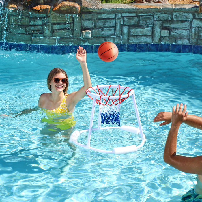 Swimline 9162 Super Hoops Floating Swimming Pool Basketball Game Set with Ball