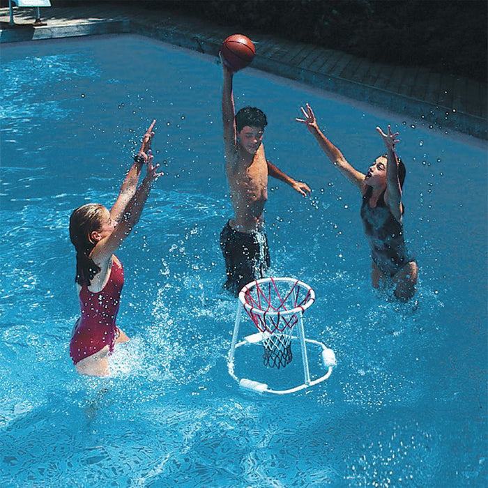 Swimline 9162 Super Hoops Floating Swimming Pool Basketball Game Set with Ball