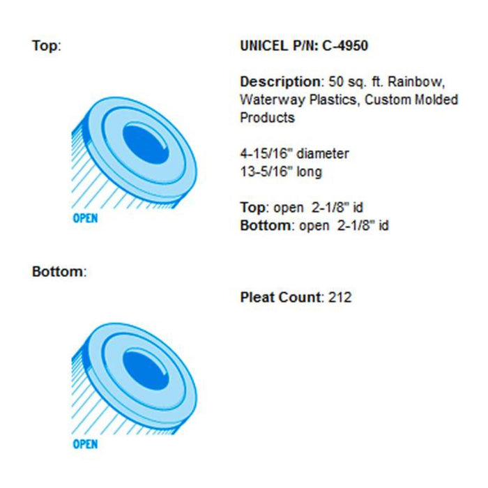 Unicel C-4950 Replacement 50 Sq Ft Pool Hot Tub Spa Filter Cartridge (6 Pack)