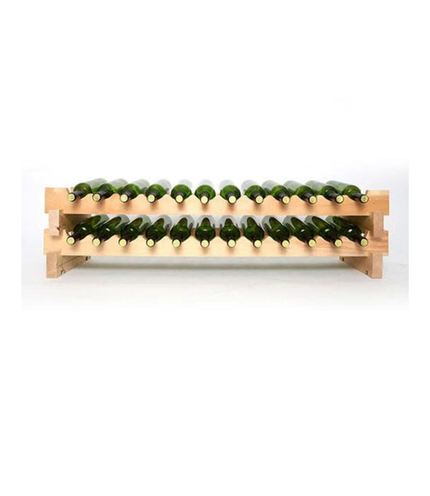 Stackable Custom Pine Wine Bottle Rack with Optional Tabletop Serving Stand