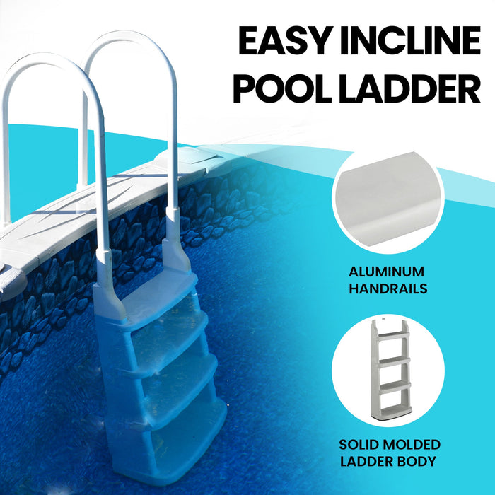 Main Access 200200 Easy Incline Above Ground In Pool Swimming Pool Ladder, White