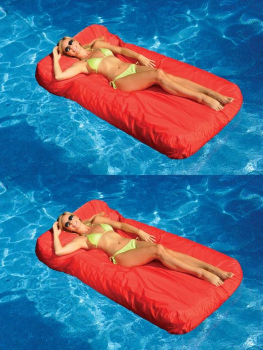 Swimline Solstice 15030R SunSoft Swimming Pool Inflatable Fabric Loungers Red, 2