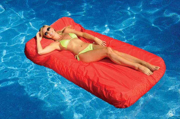 Swimline Solstice 15030R SunSoft Swimming Pool Inflatable Fabric Loungers Red, 2