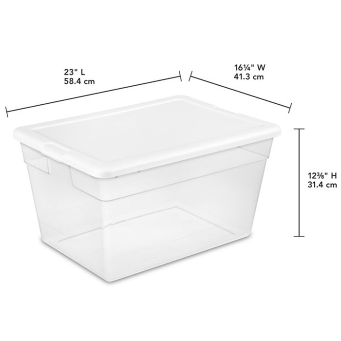 Sterilite 56 Quart Clear Plastic Storage Container with Latching Lid (8 Pack)