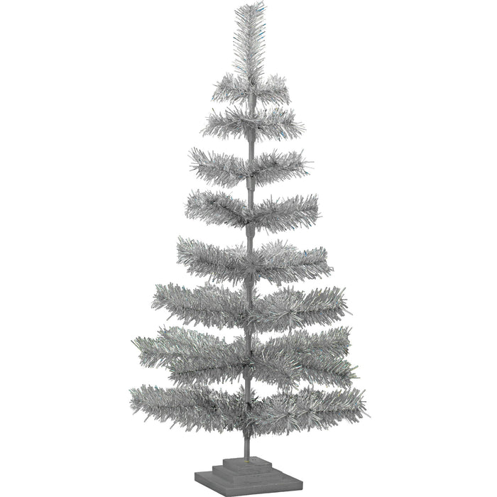 Silver Tinsel Christmas Tree