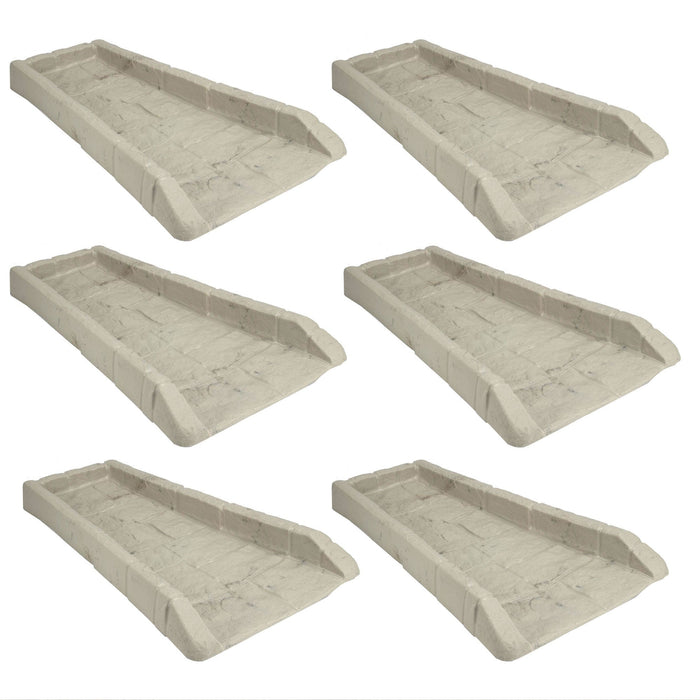 Suncast Decorative Rain Gutter Downspout Splash Block, Light Taupe (6 Pack)