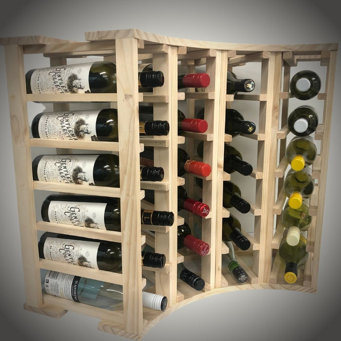 4 Column 24 Bottle Curved Corner Wine Cube