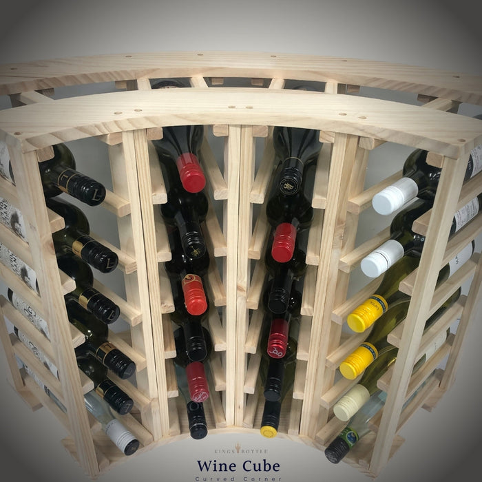 4 Column 24 Bottle Curved Corner Wine Cube