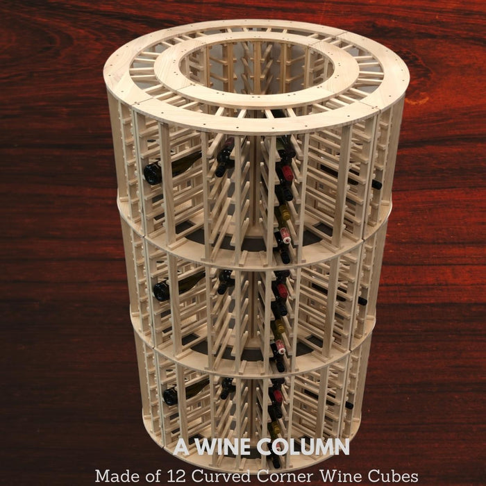 4 Column 24 Bottle Curved Corner Wine Cube