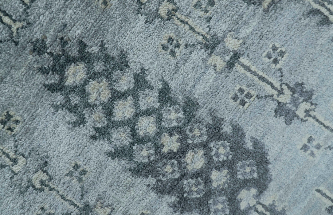 Tree of Life Silver And Gray 6x9 Hand Knotted Bamboo Silk Area Rug