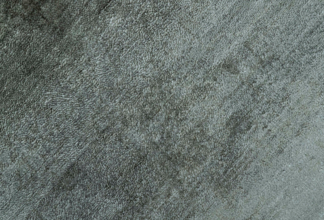 Modern Gray Solid Design 6x8.7  Hand Knotted Wool Area Rug