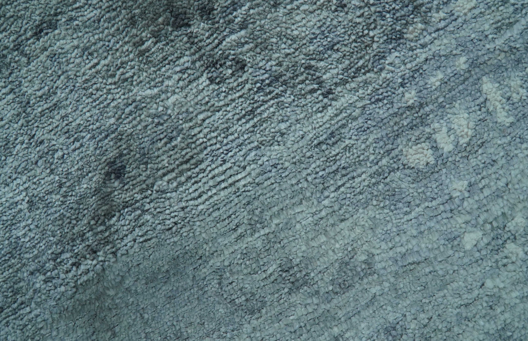 Modern Abstract Design Gray And Silver 9x11 Hand Knotted Bamboo Silk Area Rug