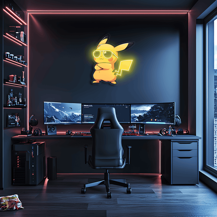 Pikachu Neon Sign, Uv Print Neon, Pokemon Wall Decor, Uv Print Neon Sign,Neon Light,Neon Wall Art, Neon Sign,Neon Light Sign,Neon Gifts