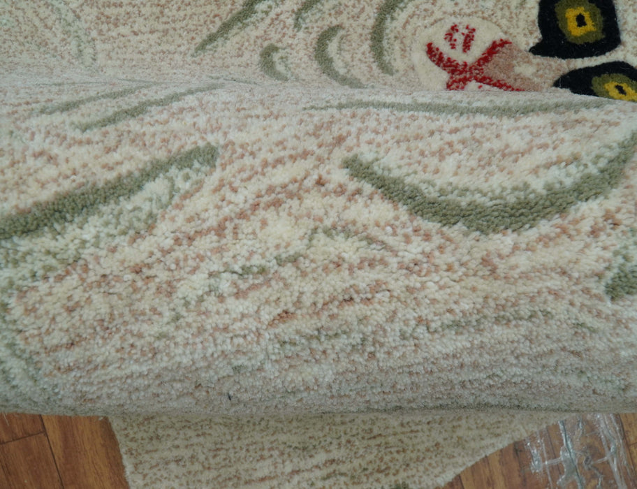 Hand Tufted Beige Animal Tiger 2x3 Wool Area Rug