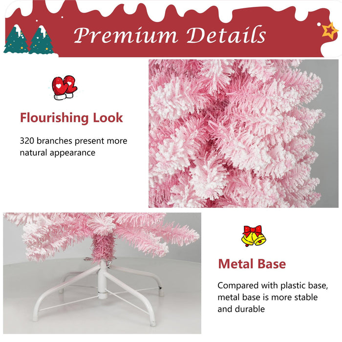 6ft Pink Artificial Christmas Tree Xmas Tree with 320 Branch Tips Metal Stand