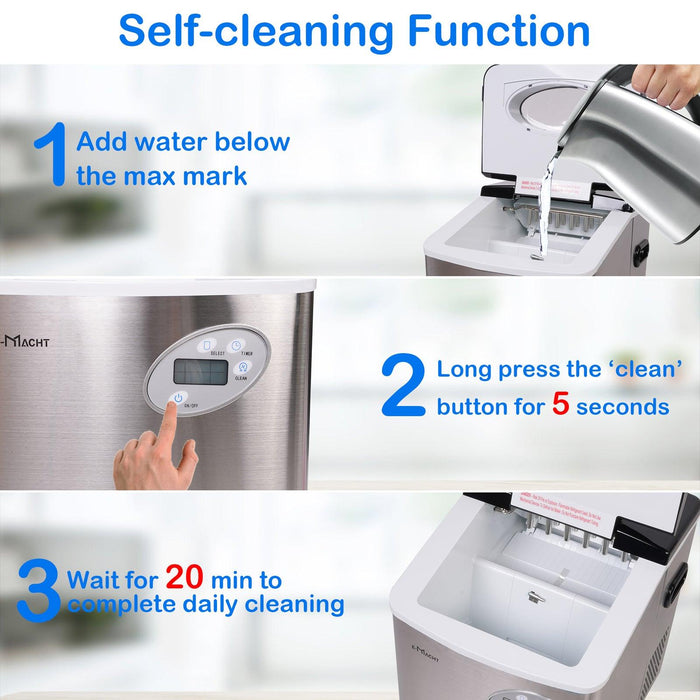 48.5lbs/24H Portable Ice Maker Machine with Self-Cleaning, Ice Maker with Handle