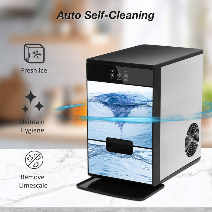 55lbs/24H Countertop Nugget Ice Maker Self-Cleaning Ice Machine with Ice Scoop and Drip Tray