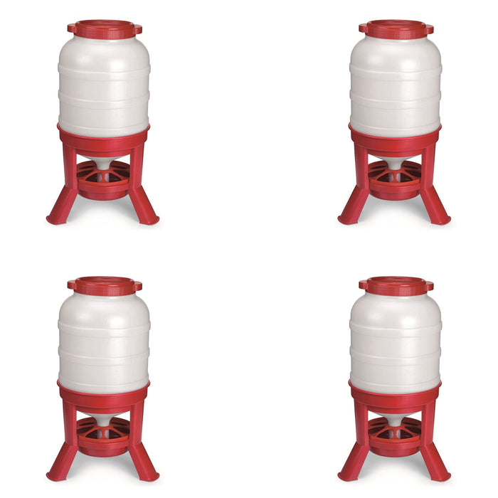 Little Giant 60 Pound Feed Heavy Duty Poultry Chicken Gravity Feeder (4 Pack)