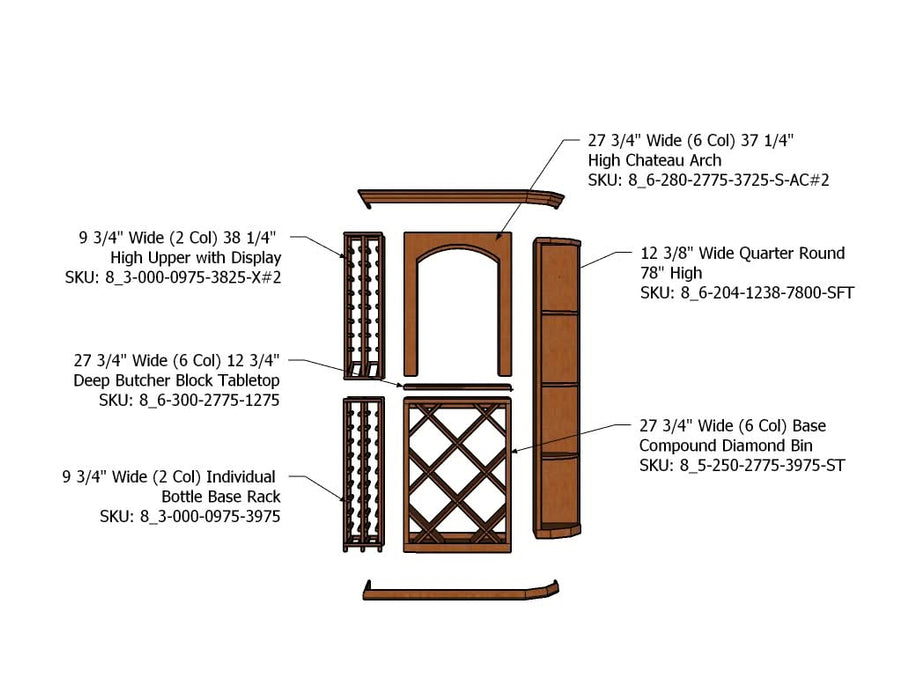 4 Foot Wine Cellar Storage System | 148 Bottle Capacity