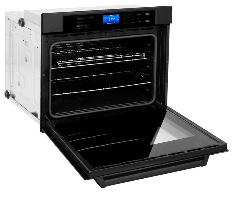 ZLINE Appliance Package - 24" Microwave Oven and 30" Wall Oven, 2KP-MW24-AWS30BS