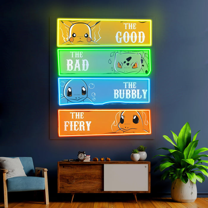 Pikachu Neon Sign, Uv Print Neon, Pokemon Wall Decor, Uv Print Neon Sign,Neon Light,Neon Wall Art, Neon Sign,Neon Light Sign,Neon Gifts