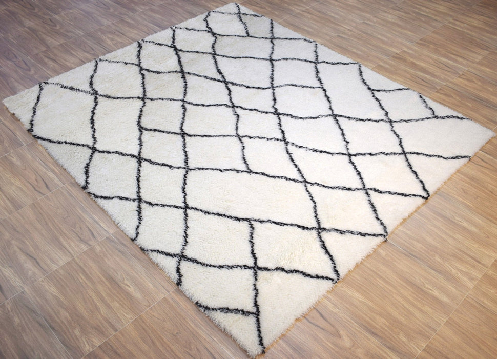 Contemporary Hand Woven Plus Moroccan Fine Wool Area Rug