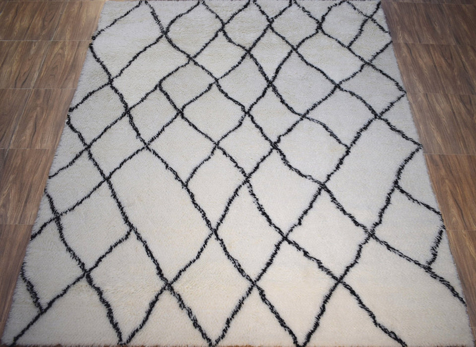 Contemporary Hand Woven Plus Moroccan Fine Wool Area Rug