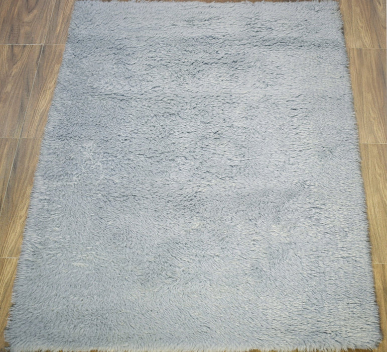 Blue and Silver 4'x 6' | 5'x 8' Rug | Modern Handmade NewZealand Wool Area Rug  | The Rug Decor |TRD2379