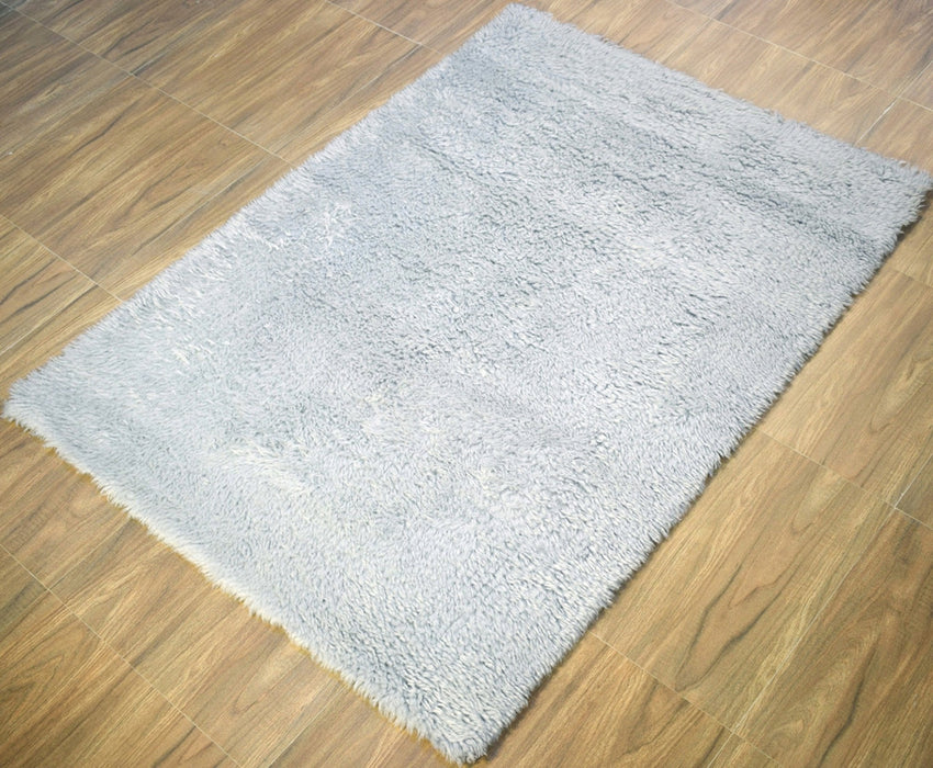 Blue and Silver 4'x 6' | 5'x 8' Rug | Modern Handmade NewZealand Wool Area Rug  | The Rug Decor |TRD2379