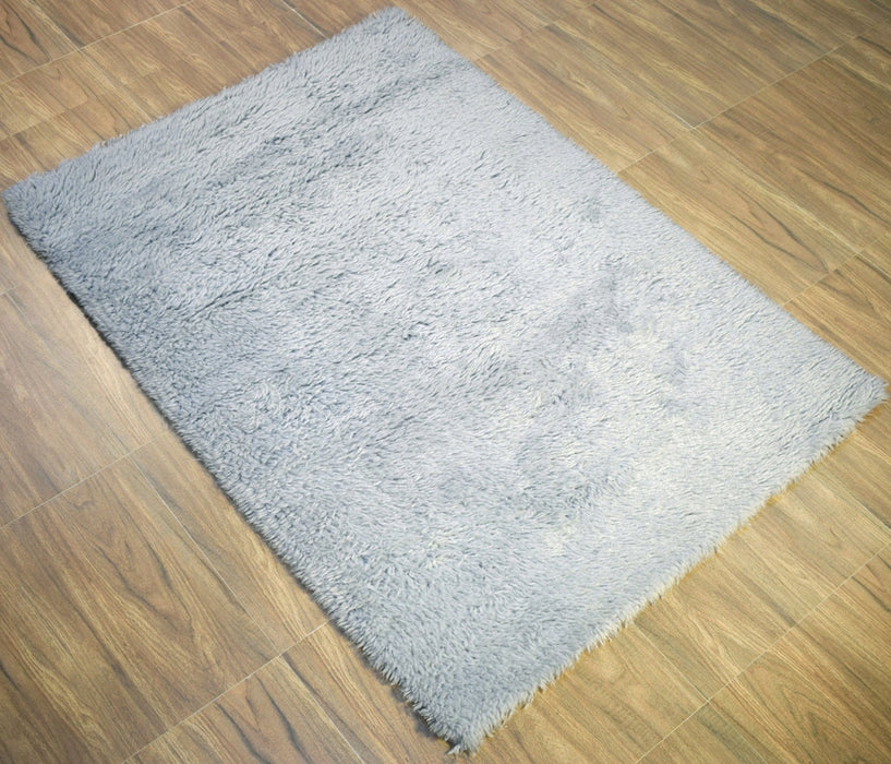 Blue and Silver 4'x 6' | 5'x 8' Rug | Modern Handmade NewZealand Wool Area Rug  | The Rug Decor |TRD2379