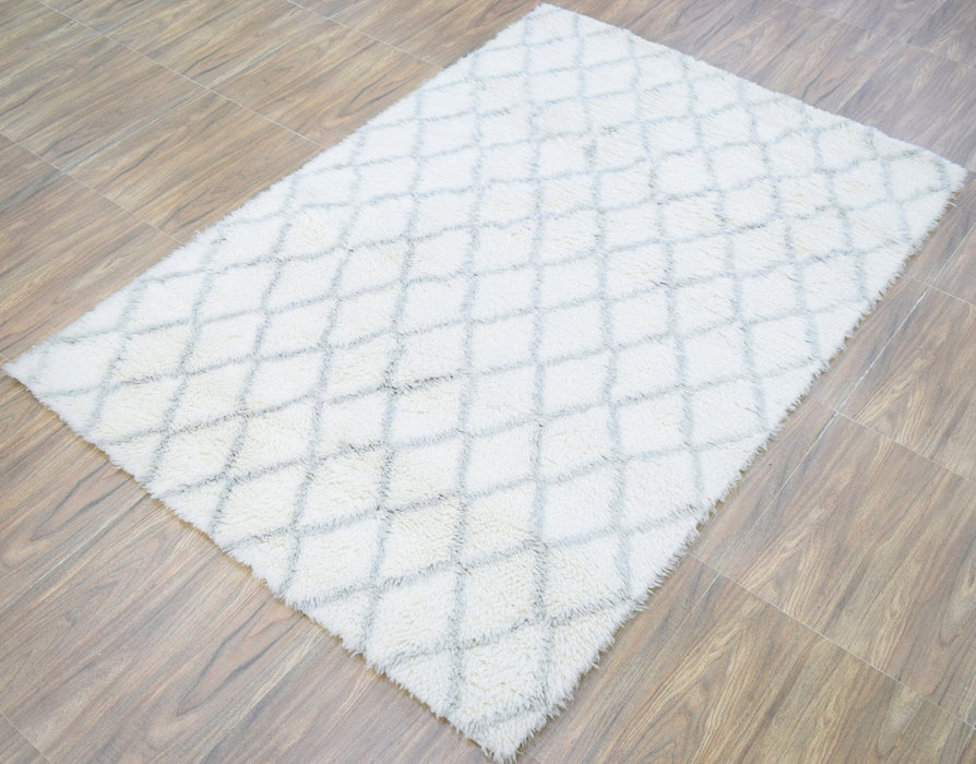 Ivory and Charcoal 4x6, 5x8 Rug Modern Handmade New Zealand Wool Area Rug  The Rug Decor |TRD1715