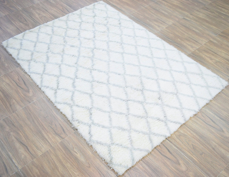 Ivory and Charcoal 4x6, 5x8 Rug Modern Handmade New Zealand Wool Area Rug  The Rug Decor |TRD1715